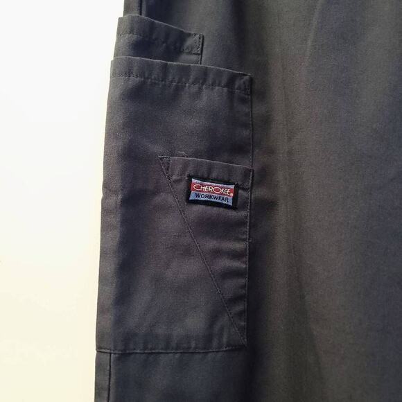 Cherokee Women's Scrub Pants Size M Gray Charcoal Basic Pockets Strait Leg Nurse - Picture 4 of 8